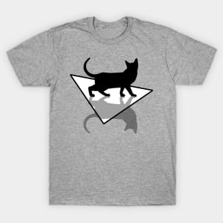 Black Cat with Shadow on Ice T-Shirt